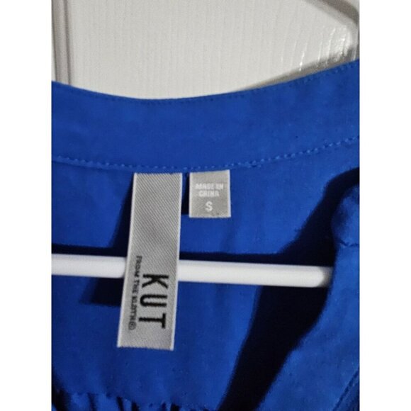 Kut From The Kloth Small Blue Button Up Blouse Office Preppy Y2K Classic Academy - Picture 4 of 7